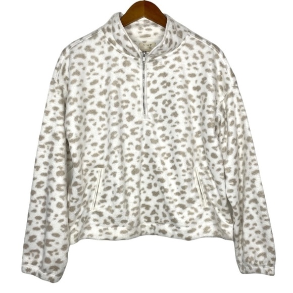 Thread & Supply X Stitch Fix Calista Leopard Half-Zip Fleece Jacket NWT - Picture 2 of 13